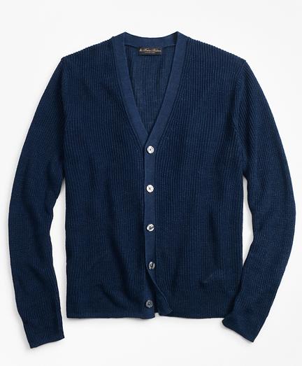 Brooks Brothers Linen Shaker Stitch Cardigan