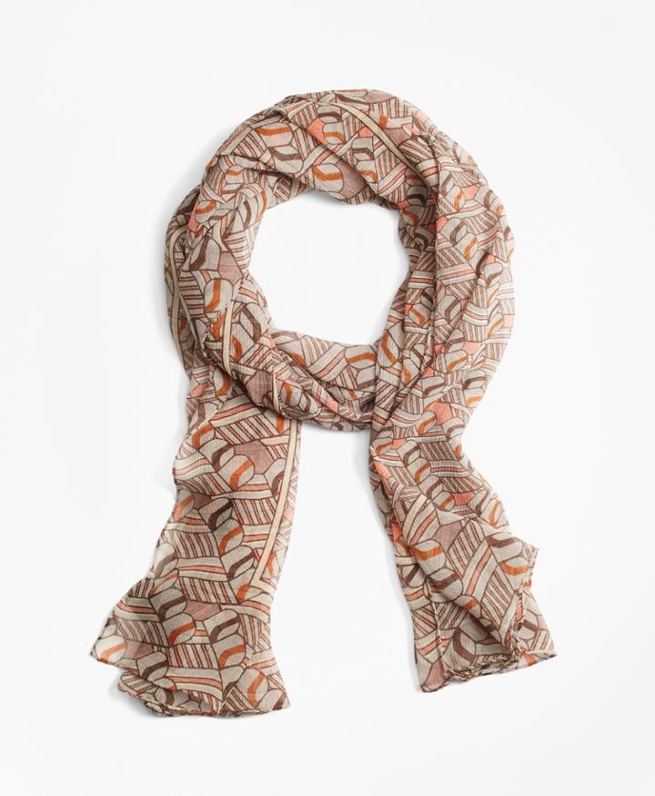 Brooks Brothers Women's Silk Bb Initial Scarf