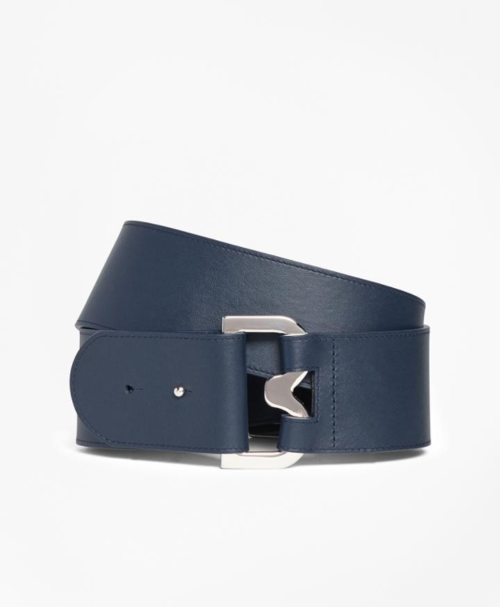 Brooks Brothers Women's 2 Wide Leather B Buckle Belt