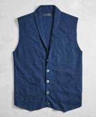 Brooks Brothers Men's Golden Fleece 3-d Knit Cashmere Shawl Collar Sweater Vest