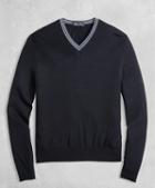 Brooks Brothers Golden Fleece 3-d Knit Merino Fine-gauge V-neck Sweater