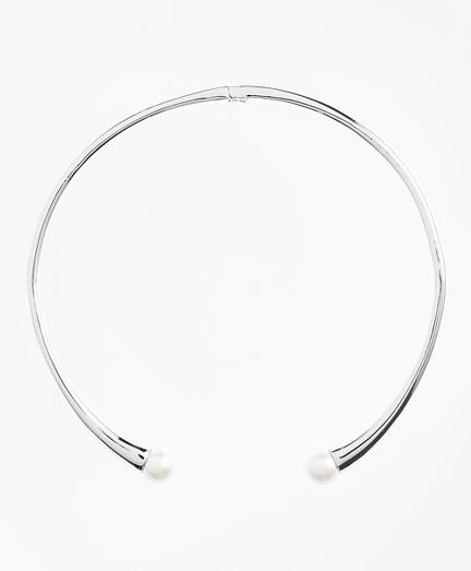 Brooks Brothers Hinged Necklace With Pearl Detail