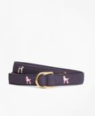 Brooks Brothers Women's Dog-embroidered D-ring Belt