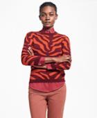 Brooks Brothers Women's Zebra Intarsia Silk-cashmere Wool Sweater