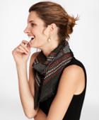 Brooks Brothers Glen Plaid Shimmer Wool-silk Square Scarf