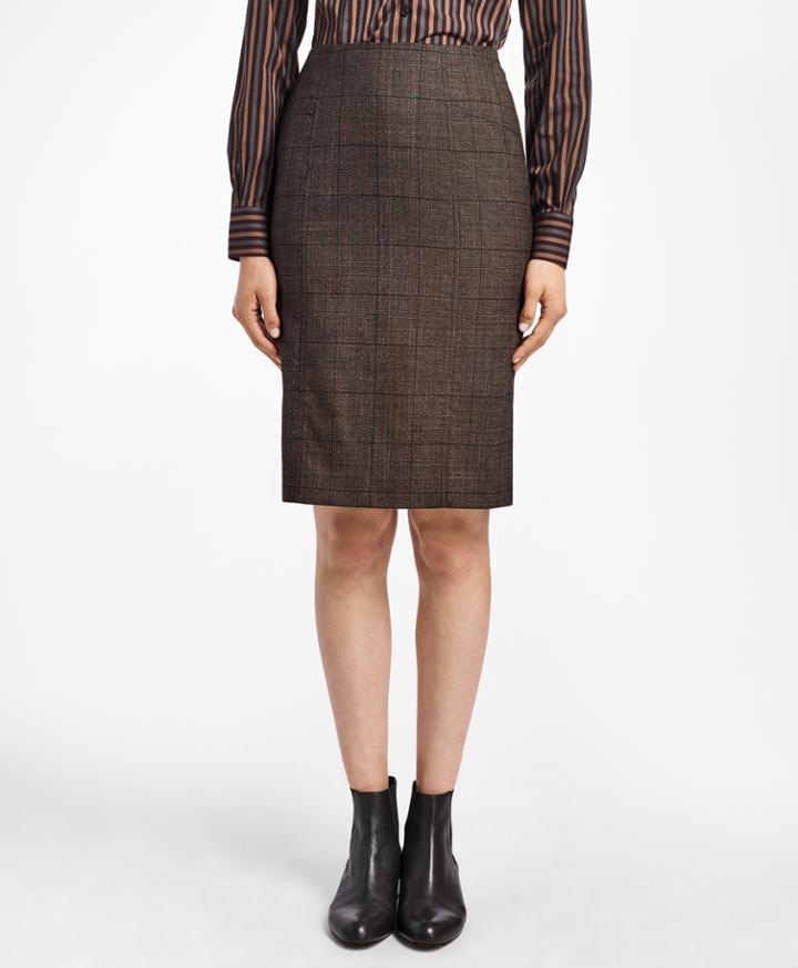 Brooks Brothers Women's Loro Piana Prince Of Wales Pencil Skirt