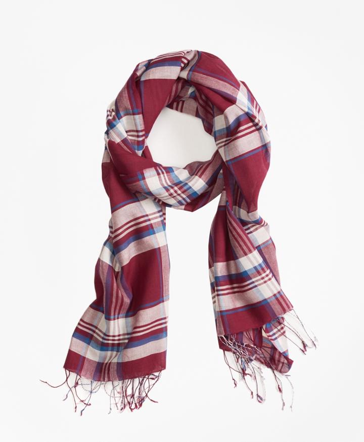 Brooks Brothers Men's Plaid Cotton Scarf