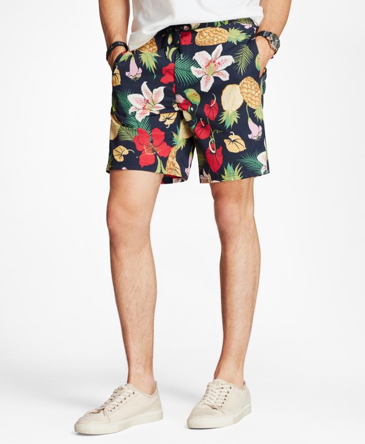 Brooks Brothers Men's Hybrid 7 Floral Swim Trunks