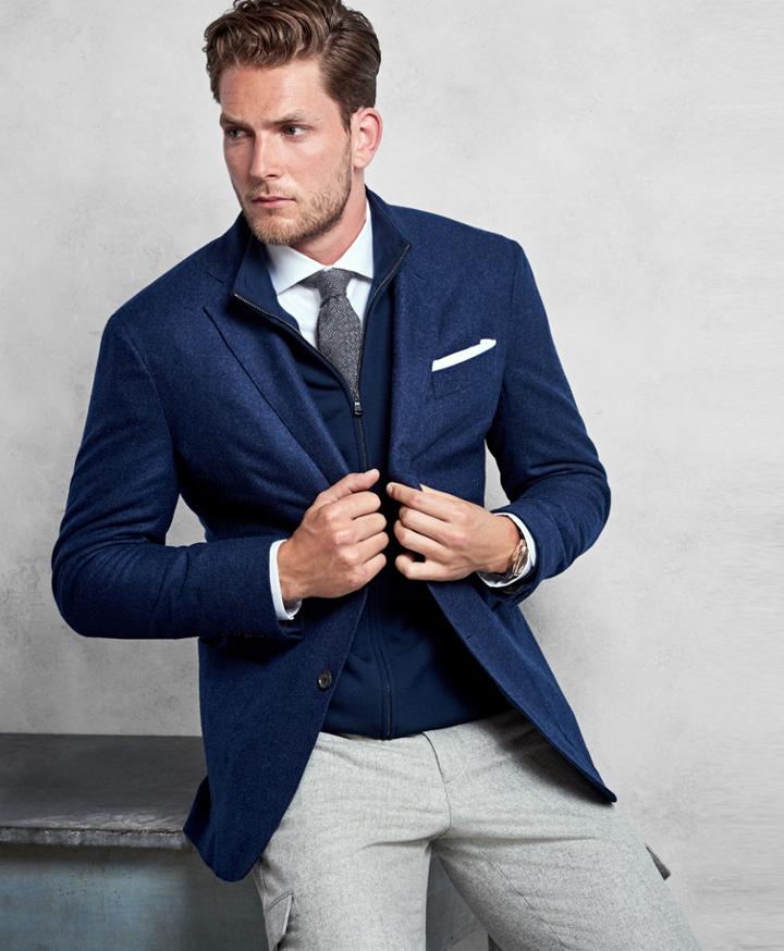Brooks Brothers Men's Golden Fleece Blue Cashmere Sport Coat