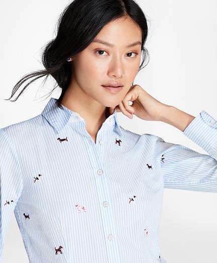 Brooks Brothers Dog-embroidered Cotton Poplin Shirt