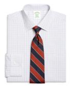 Brooks Brothers Non-iron Extra-slim Fit Triple Windowpane Dress Shirt