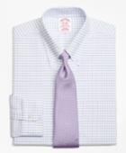 Brooks Brothers Men's Brookscool Relaxed Fit Relaxed-fit Dress Shirt, Non-iron Windowpane