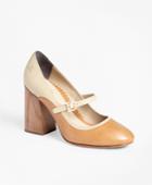 Brooks Brothers Women's Leather Mary Jane Spectator Pumps