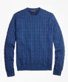 Brooks Brothers Supima Cotton Cable Knit Crewneck Sweater