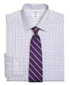 Brooks Brothers Men's Slim Fitted Dress Shirt, Non-iron Triple Twin Check