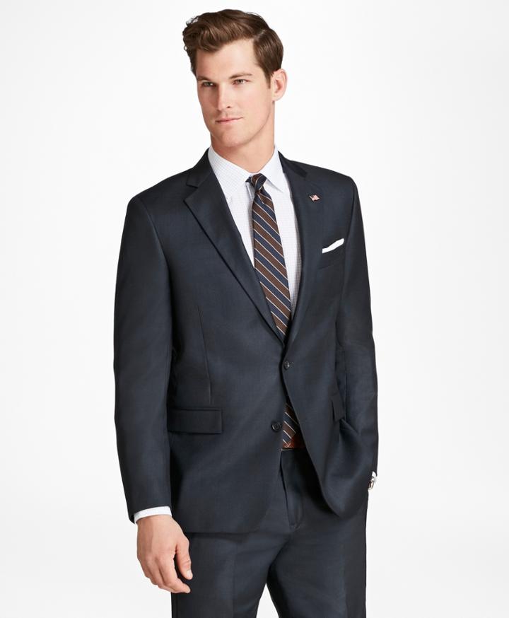 Brooks Brothers Men's Regent Fit Saxxon Wool Nailhead 1818 Suit