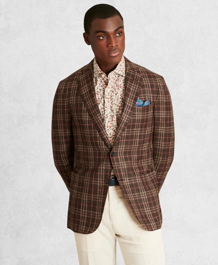 Brooks Brothers Men's Golden Fleece Silk-blend Plaid Sport Coat