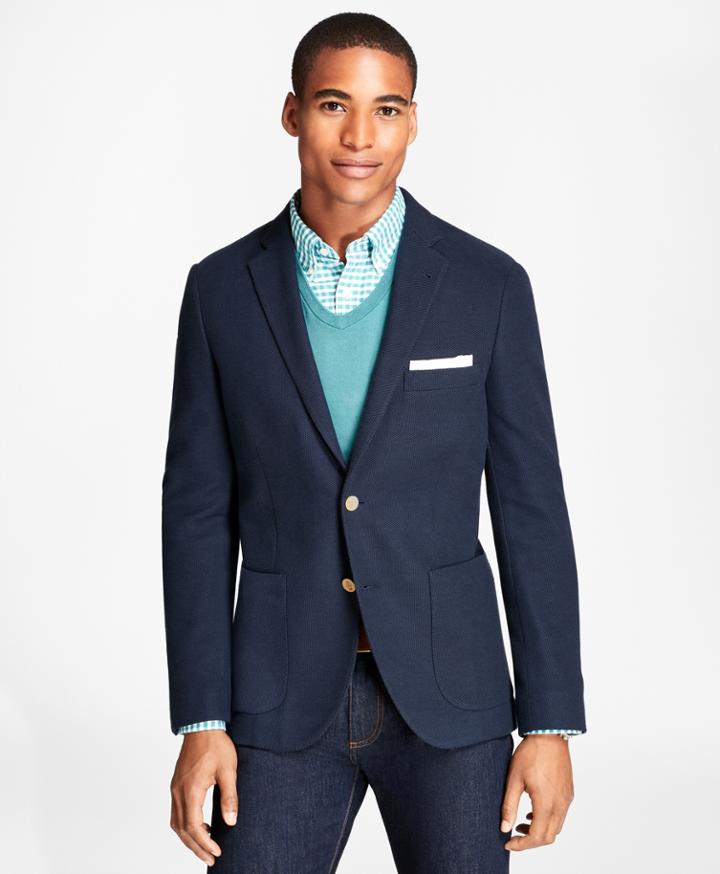 Brooks Brothers Men's Honeycomb-knit Cotton Blazer