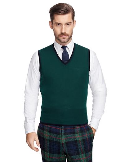 Brooks Brothers Tipped V-neck Vest