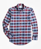 Brooks Brothers Non-iron Milano Fit Heathered Bold Gingham Sport Shirt