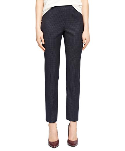 Brooks Brothers Lucia Fit Wool Small Windowpane Trousers