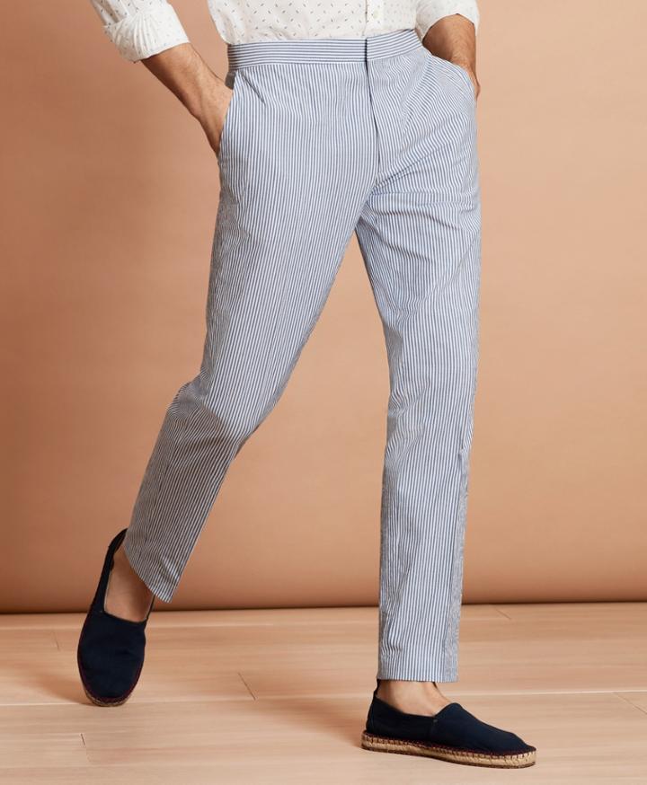Brooks Brothers Men's Striped Seersucker Trousers