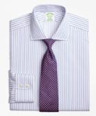 Brooks Brothers Men's Non-iron Extra Slim Fit Alternating Twin Stripe Dress Shirt