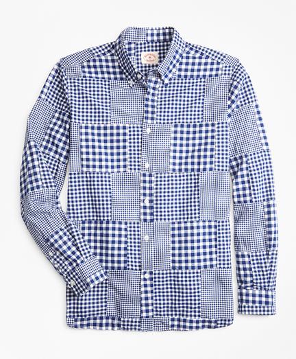 Brooks Brothers Gingham Patchwork Madras Sport Shirt