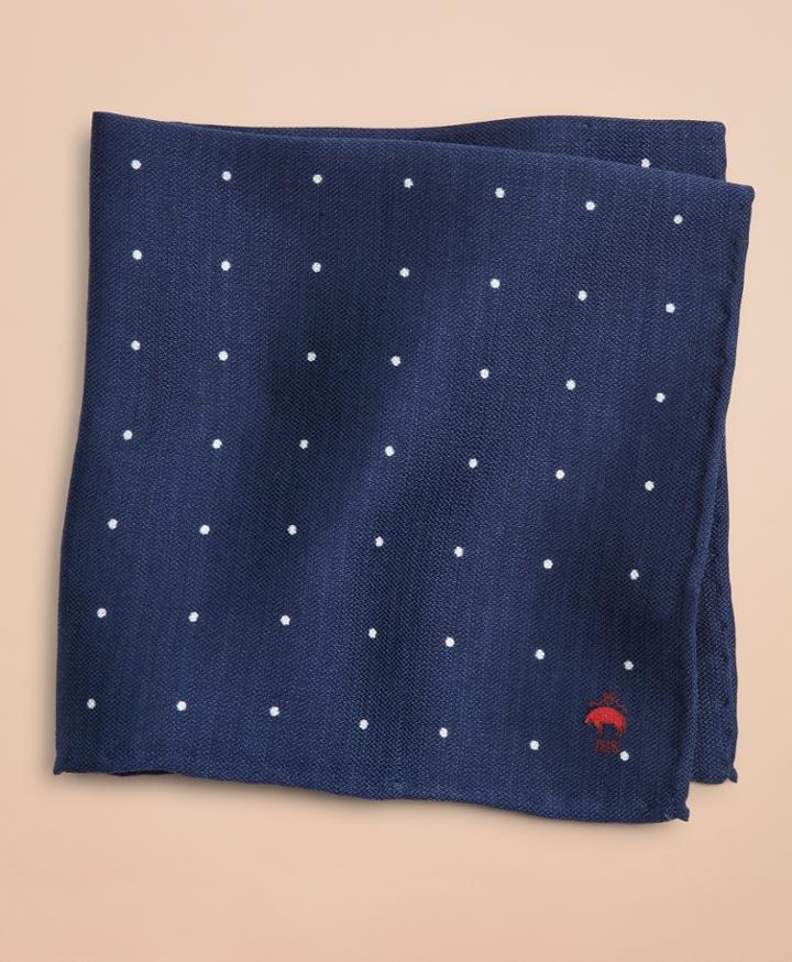 Brooks Brothers Men's Silk-blend Polka-dot Pocket Square