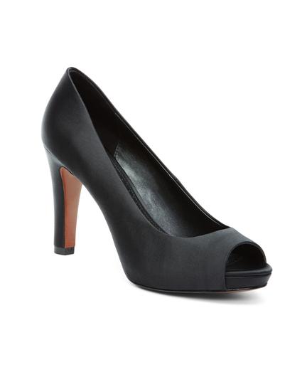 Brooks Brothers Satin Open Toe Pumps