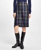 Brooks Brothers Asymmetric Tartan Wool Skirt