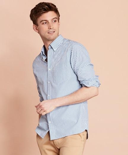Brooks Brothers Checked Yarn-dyed Broadcloth Sport Shirt