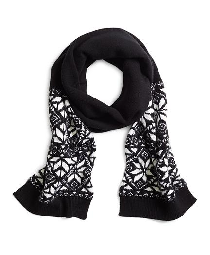 Brooks Brothers Wool Blend Snowflake Fair Isle Scarf