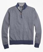 Brooks Brothers Supima Cotton Cashmere Herringbone Half-zip Sweater