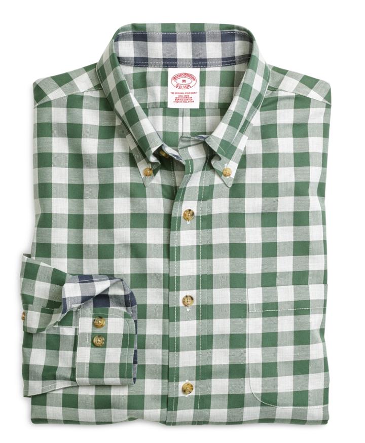 Brooks Brothers Men's Non-iron Regular Fit Button-down Collar Gingham Sport Shirt