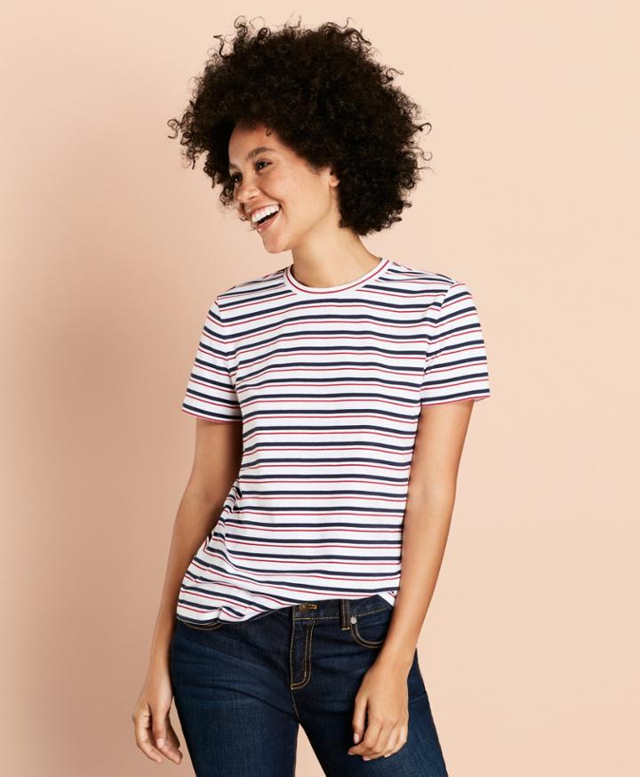 Brooks Brothers Women's Striped Cotton T-shirt