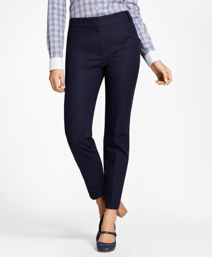 Brooks Brothers Women's Petite Slim-fit Diamond Jacquard Ankle Pants