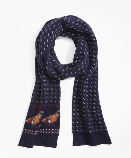 Brooks Brothers Pheasant-motif Scarf