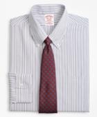 Brooks Brothers Men's Stretch Regular Fit Classic-fit Dress Shirt, Non-iron Alternating Triple Stripe
