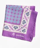 Brooks Brothers Paisley And Circle Link Pocket Square
