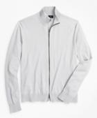 Brooks Brothers Golden Fleece 3-d Knit Cashmere Silk Full-zip Sweater