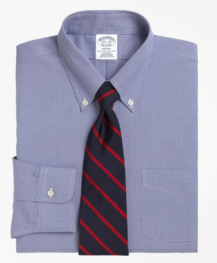 Brooks Brothers Men's Non-iron Slim Fit Houndstooth Dress Shirt
