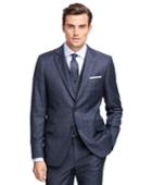 Brooks Brothers Men's Fitzgerald Fit Saxxon Wool Multipane Three-piece 1818 Suit