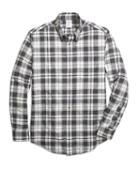 Brooks Brothers Regent Fit Flannel Heathered Multi Plaid Sport Shirt