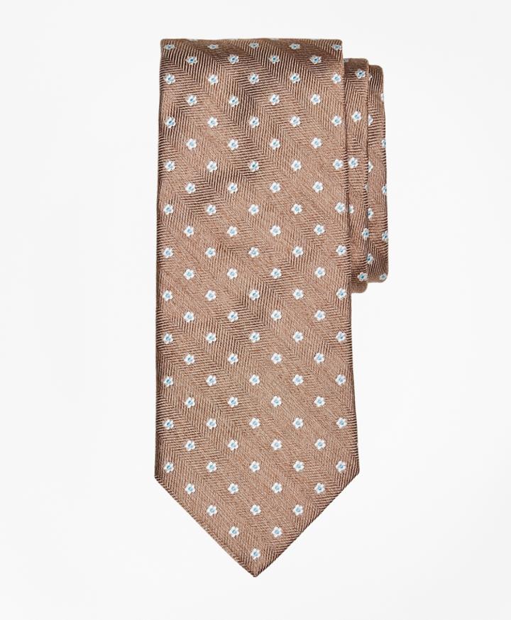Brooks Brothers Men's Herringbone Ground Flower Tie