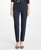 Brooks Brothers Women's Windowpane Stretch Wool Hopsack Pants