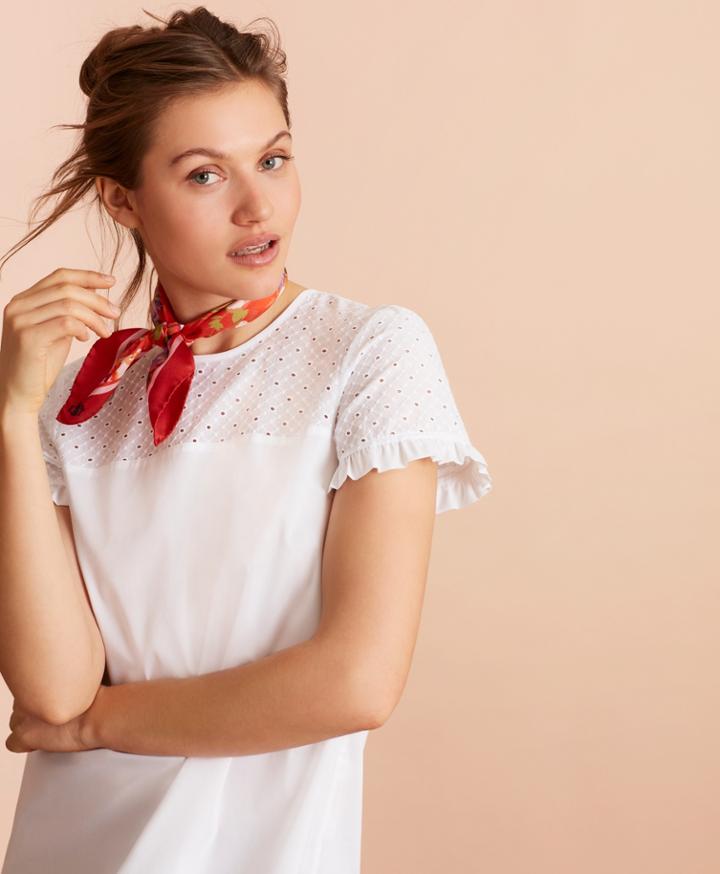 Brooks Brothers Women's Eyelet-yoke Blouse