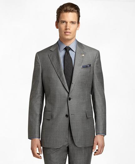 Brooks Brothers Regent Fit Saxxon Wool Sharkskin With Windowpane 1818 Suit