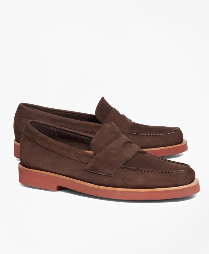 Brooks Brothers Men's Nubuck Penny Loafers