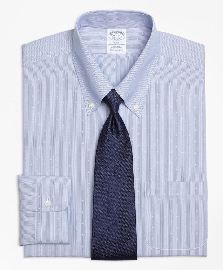 Brooks Brothers Men's Slim Fitted Dress Shirt, Non-iron Dobby Hairline Stripe